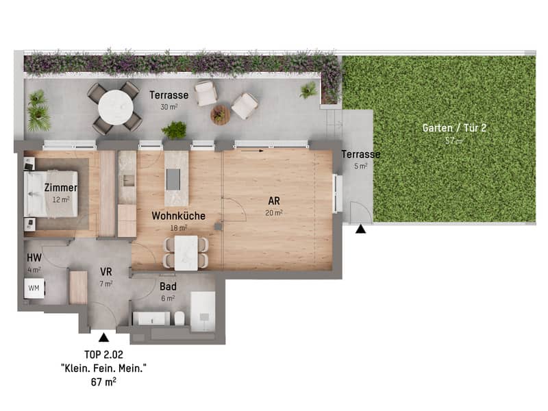 Wohnung am Bisamberg mit Garten und Terrasse