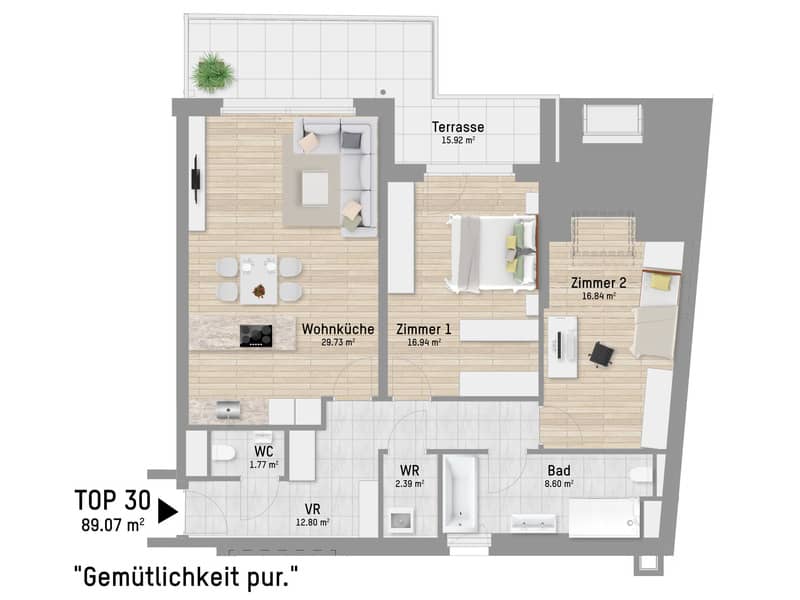 Dachgeschosswohnung Erstbezug Neubau Westterrasse