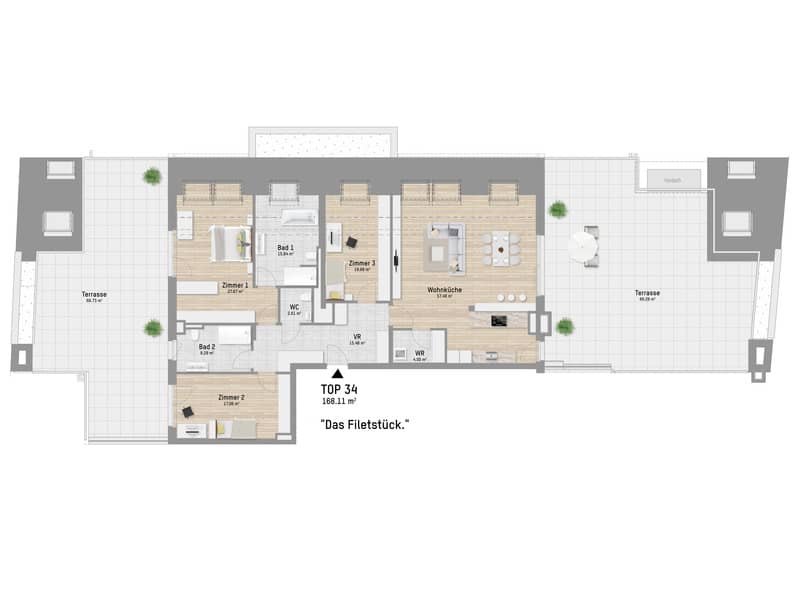 Penthouse Erstbezug mit großzügiger Südterrasse