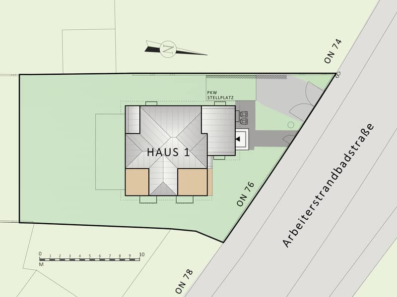 1210, Arbeiterstrandbadstraße, An der Alten Donau mit ihren Strandbädern, Einzelhaus