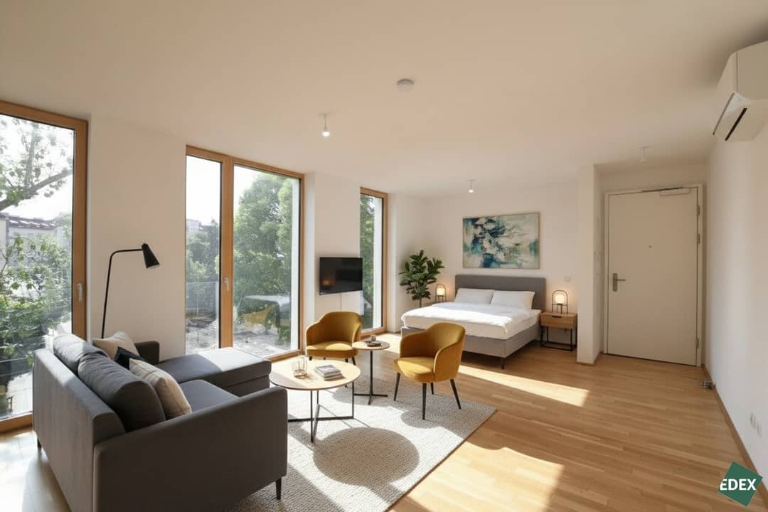 Helle Neubauwohnung mit Parkett und Klimaanlage
