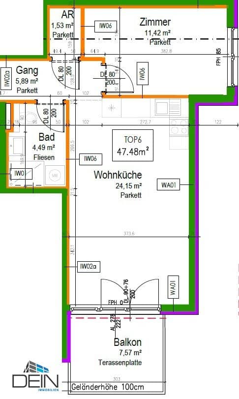 Apartment New build with balcony near U2