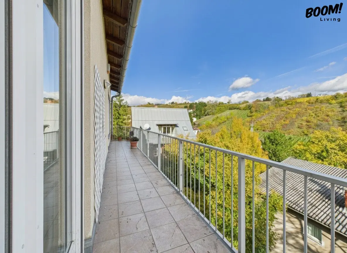 Apartment with two garage spaces and a 20 m² balcony with vineyard view