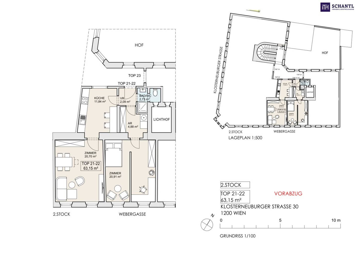 Apartment in old building near Donaukanal and Augarten
