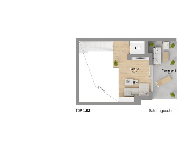 Penthouse with gallery near Alten Donau