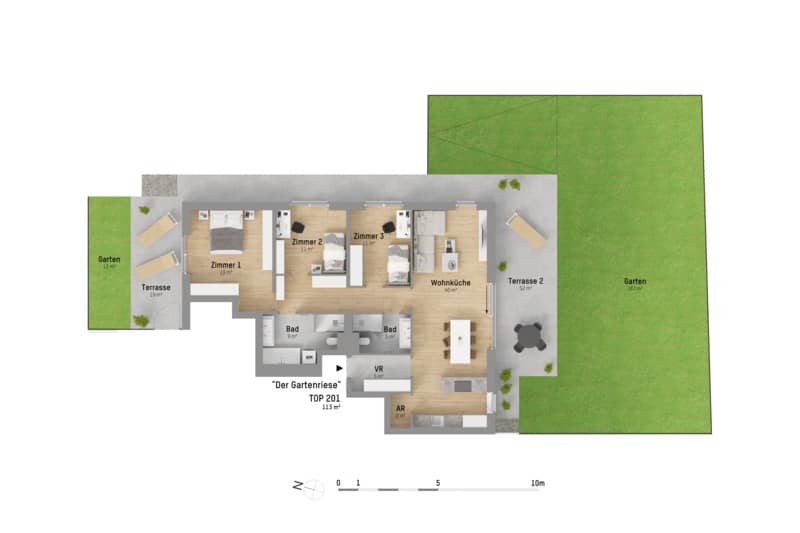 Apartment with garden near the Old Danube