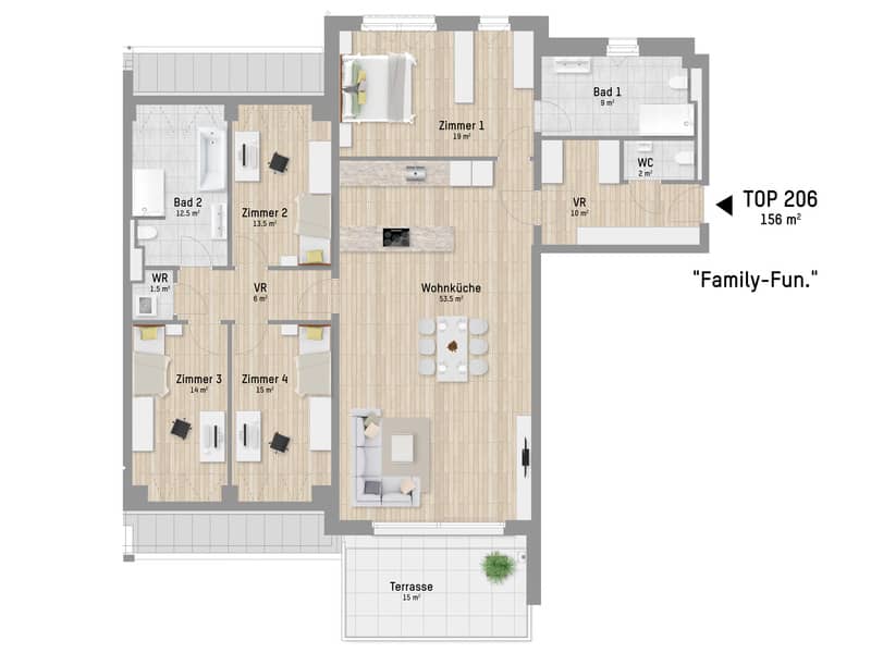 Apartment brand new in green setting near U2
