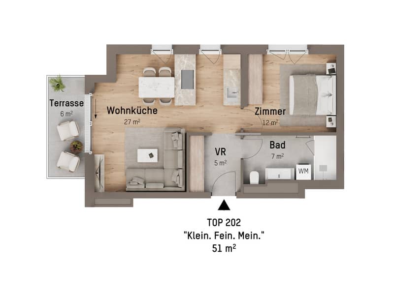 Apartment with terrace near U2 in green surroundings