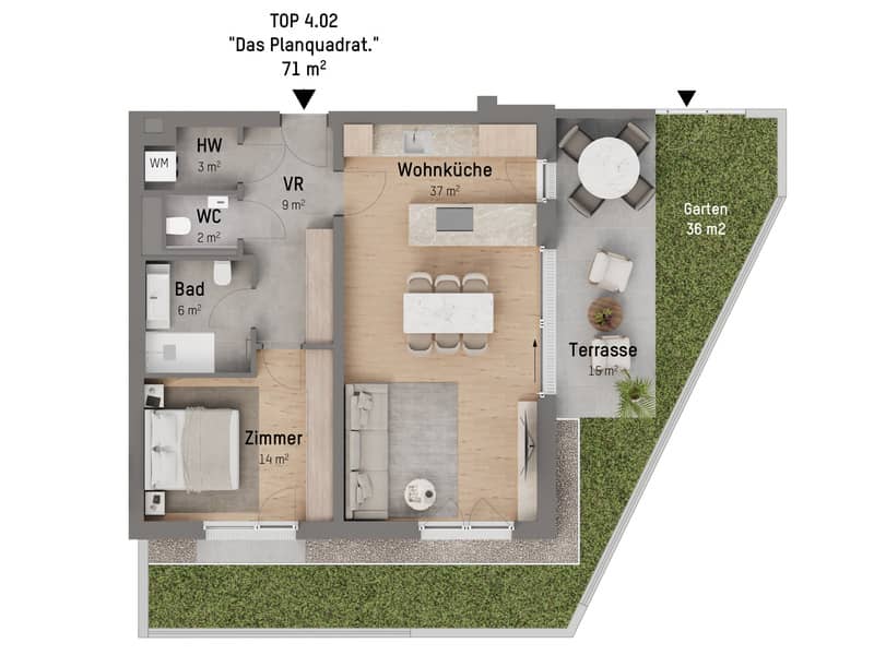 Apartment new build first occupancy with terrace commission free