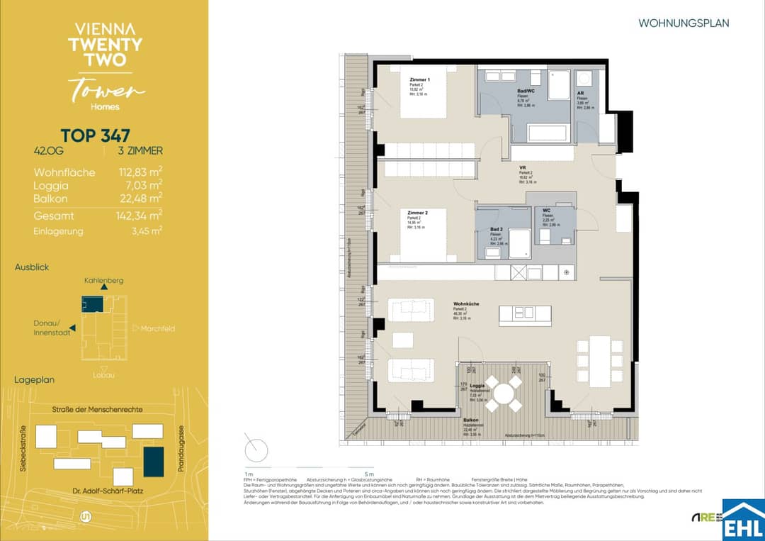 Erstbezug – 3-Zi.-Wohnung mit Rooftop Pool & Sauna