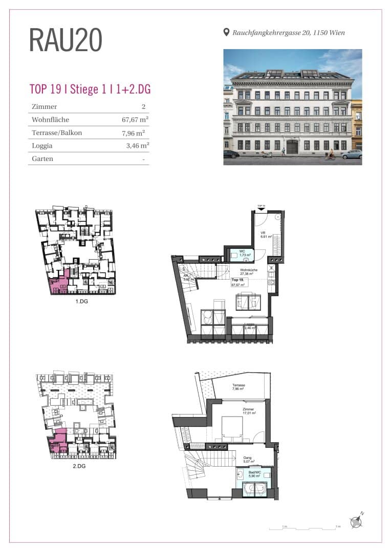 Wohnung Dachgeschoss mit Terrasse Loggia nahe Schönbrunn