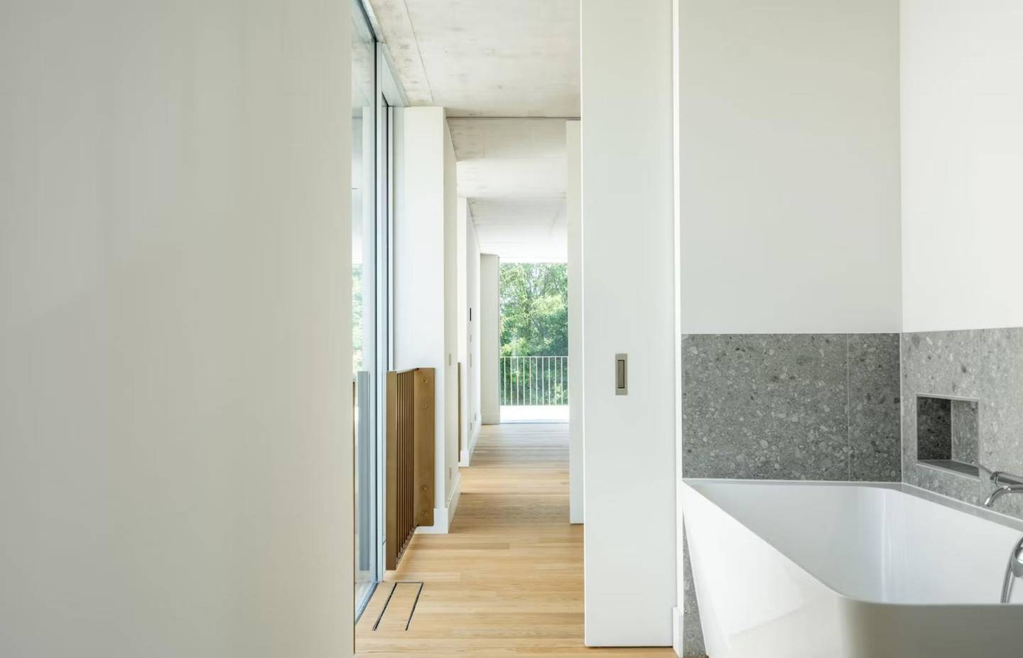 New build apartment with terrace in green setting