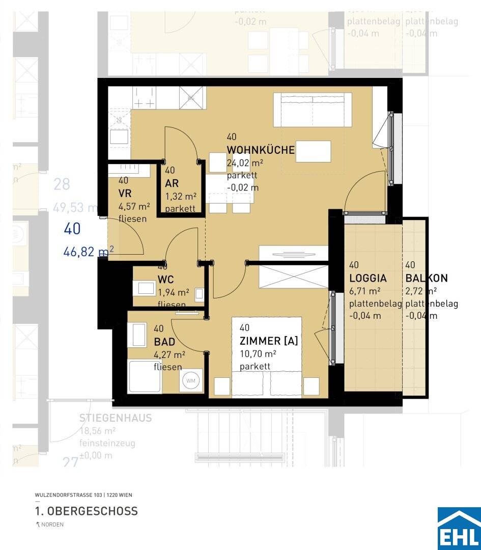 Ideal size for different tenant target groups: 1 to 3 room apartments