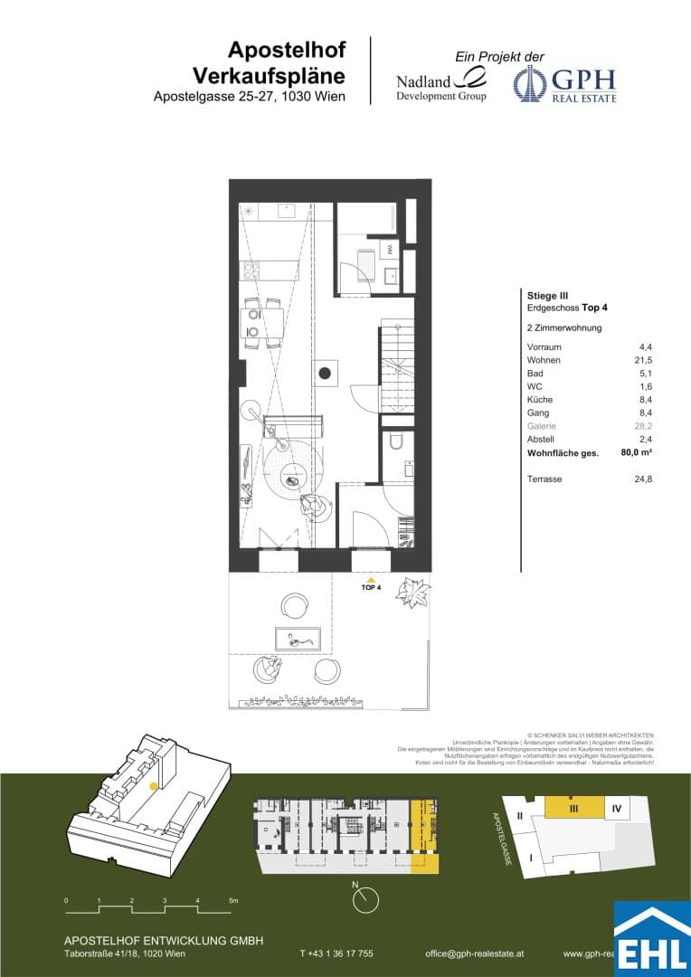Wohnung im Apostelhof mit Terrasse und Lift