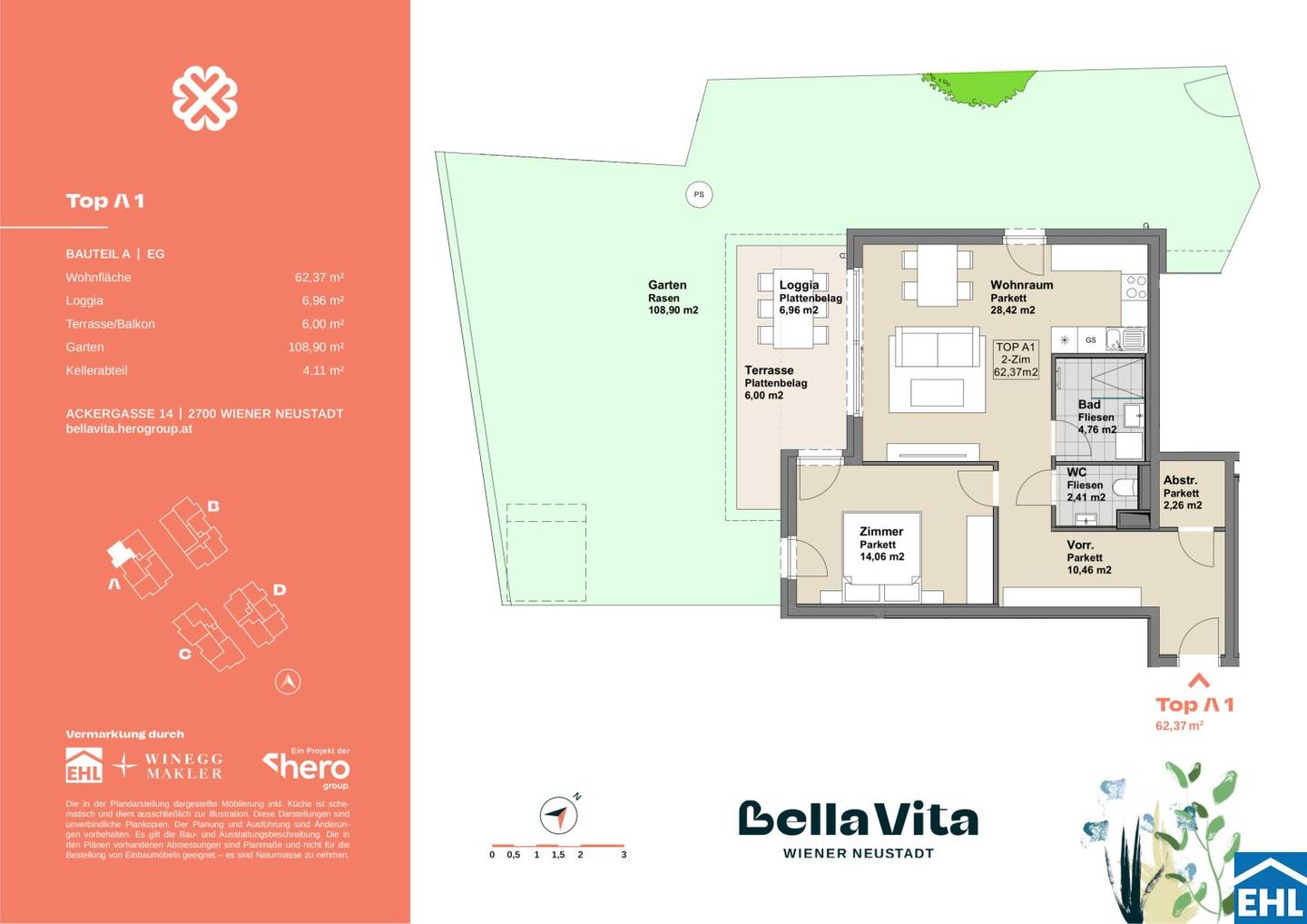 Neubauwohnung mit Garten Loggia Civitas Nova
