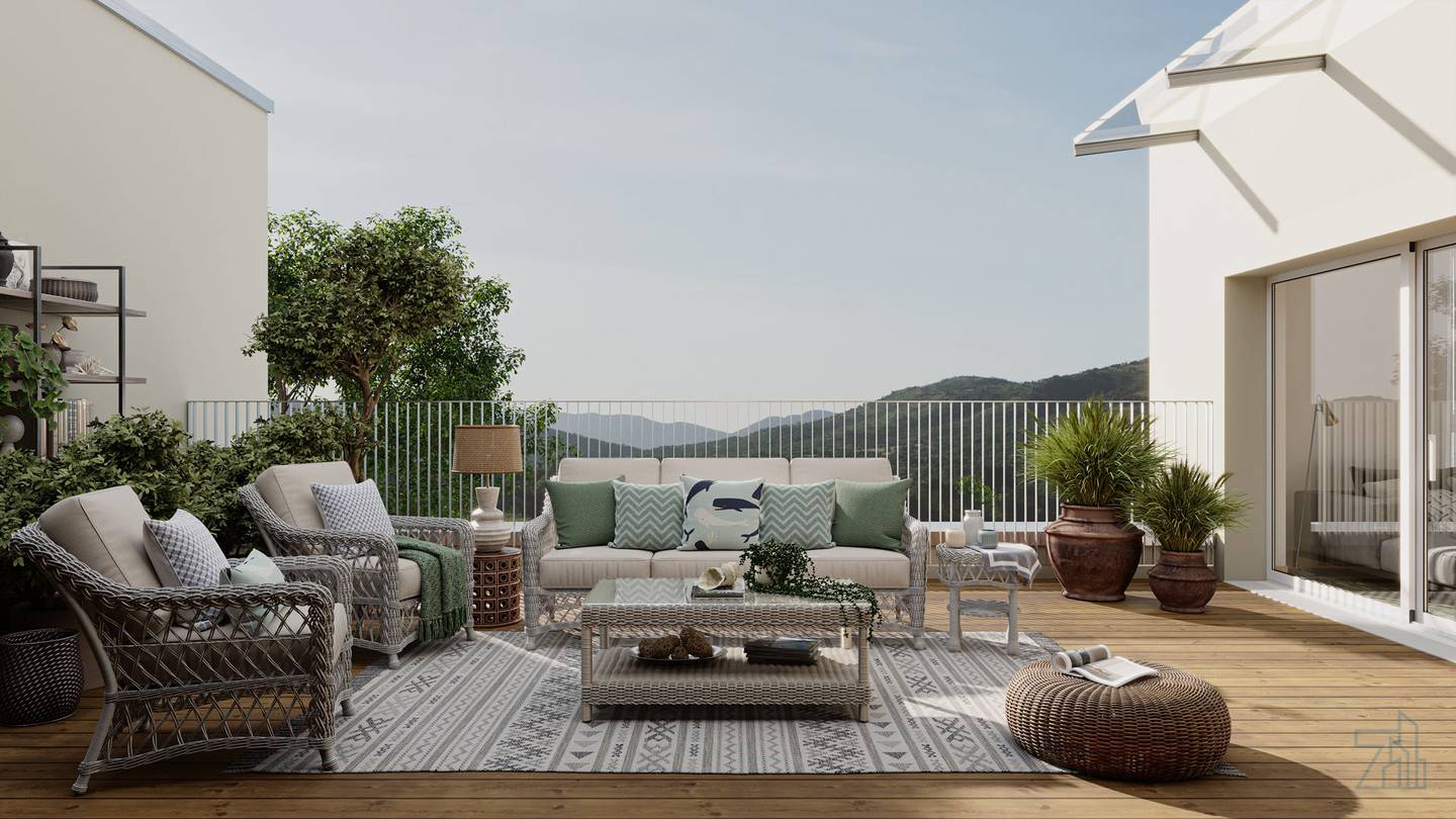 Erdgeschosswohnung Terrasse mit Fernblick