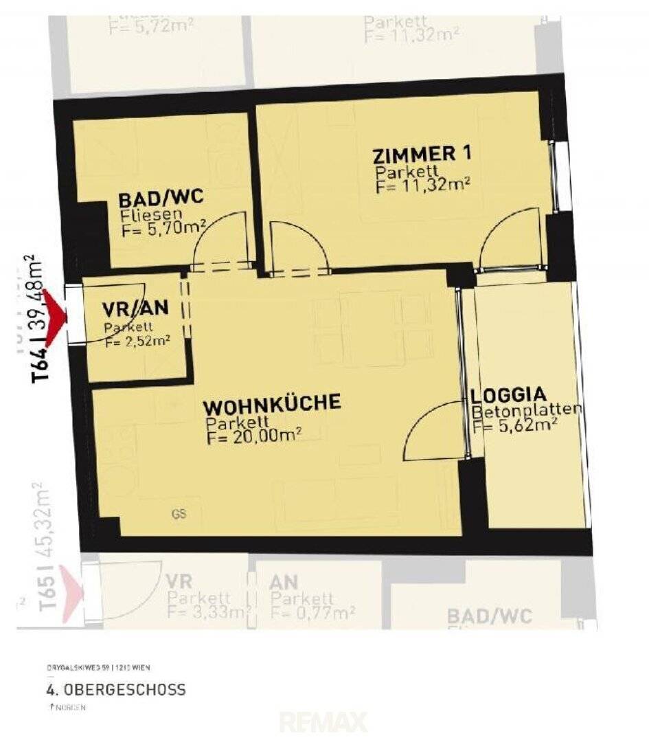 Provisionsfreie 2-Zimmer-Wohnung nahe Alten Donau in Wien 21 – 39 m²