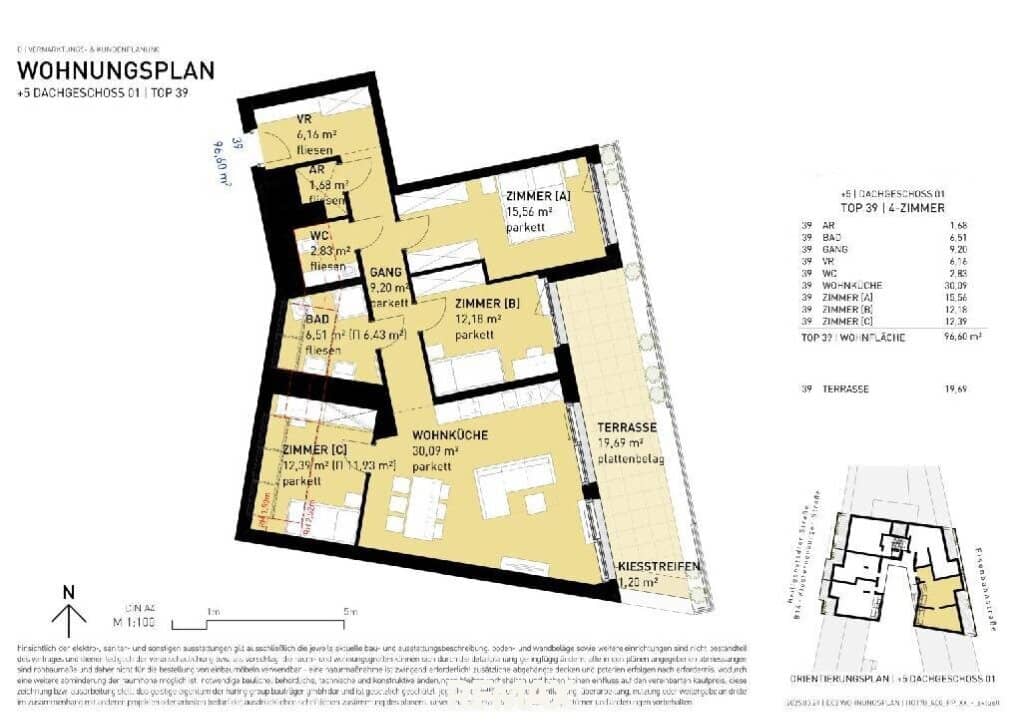 Helle 4-Zimmer-Wohnung mit Balkon in Döbling, Wien 1190 – Erstbezug