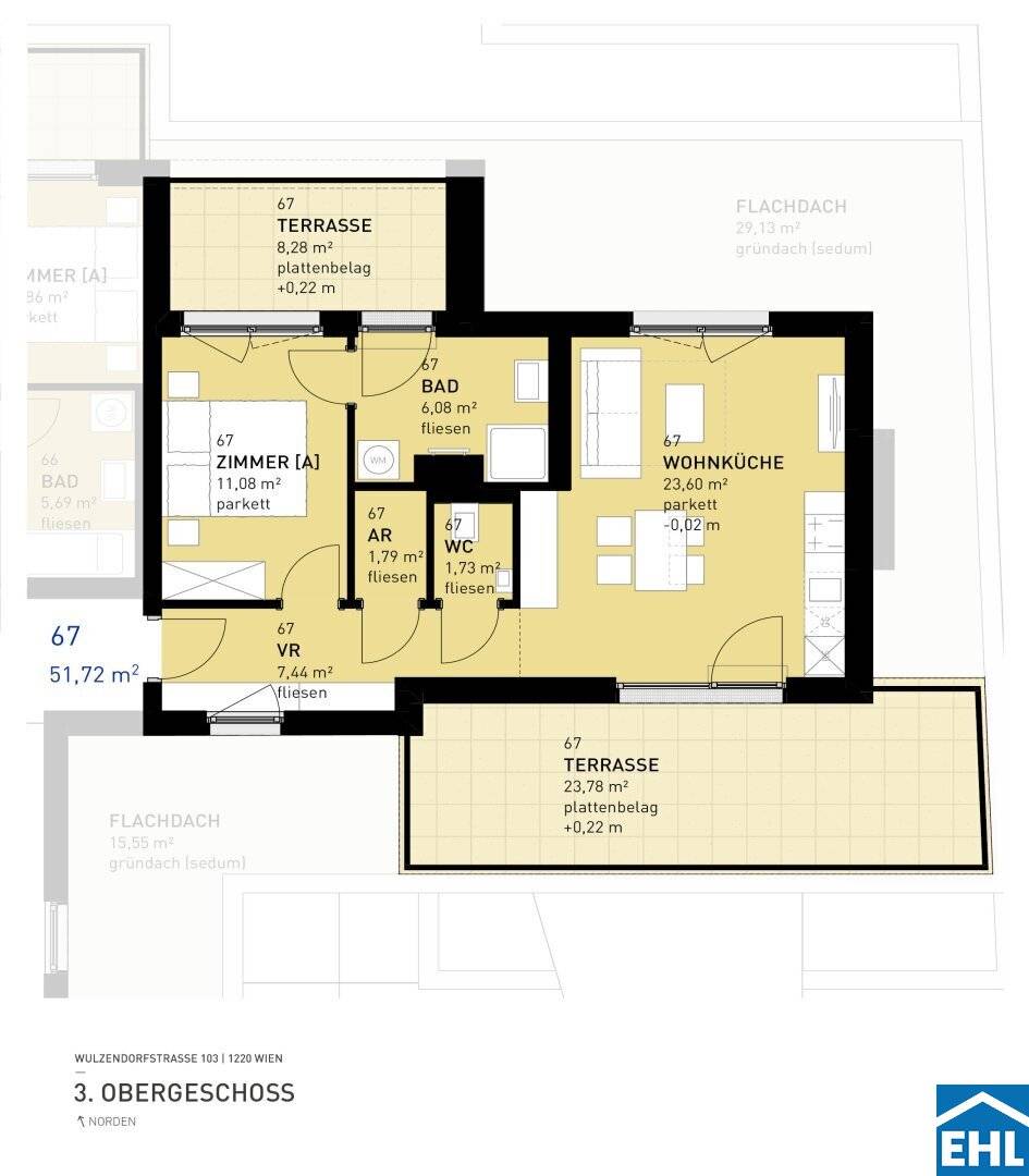 Wide range of living spaces: 33m² to 89m²