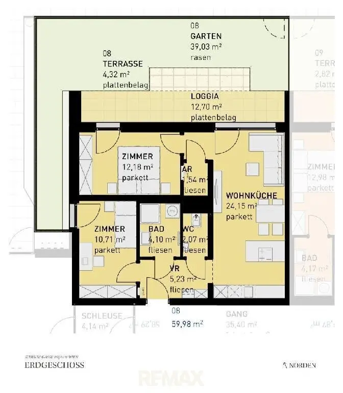 Wohnung in Simmering (Wien): Provisionsfrei, 3 Zimmer, Loggia