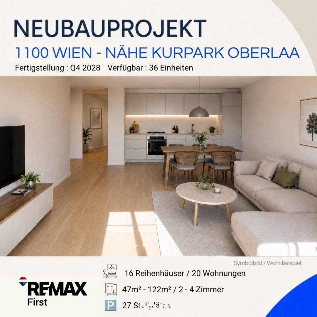 Reihenhaus in Wien Favoriten/Oberlaa, 81,27 m², Balkon, Erstbezug