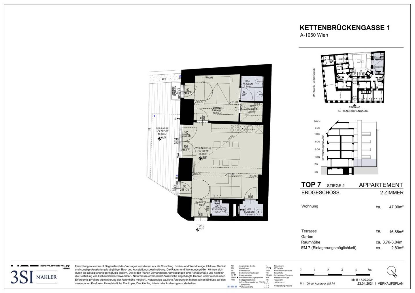 Wohnung mit Garten Terrasse Erstbezug Naschmarkt