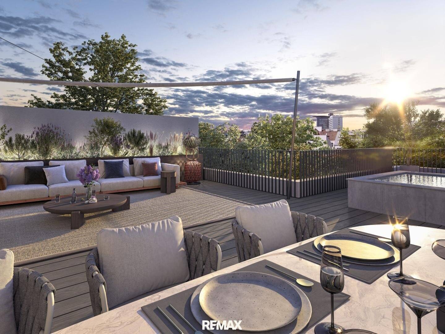 Penthouse mit Dachpool und drei Terrassen