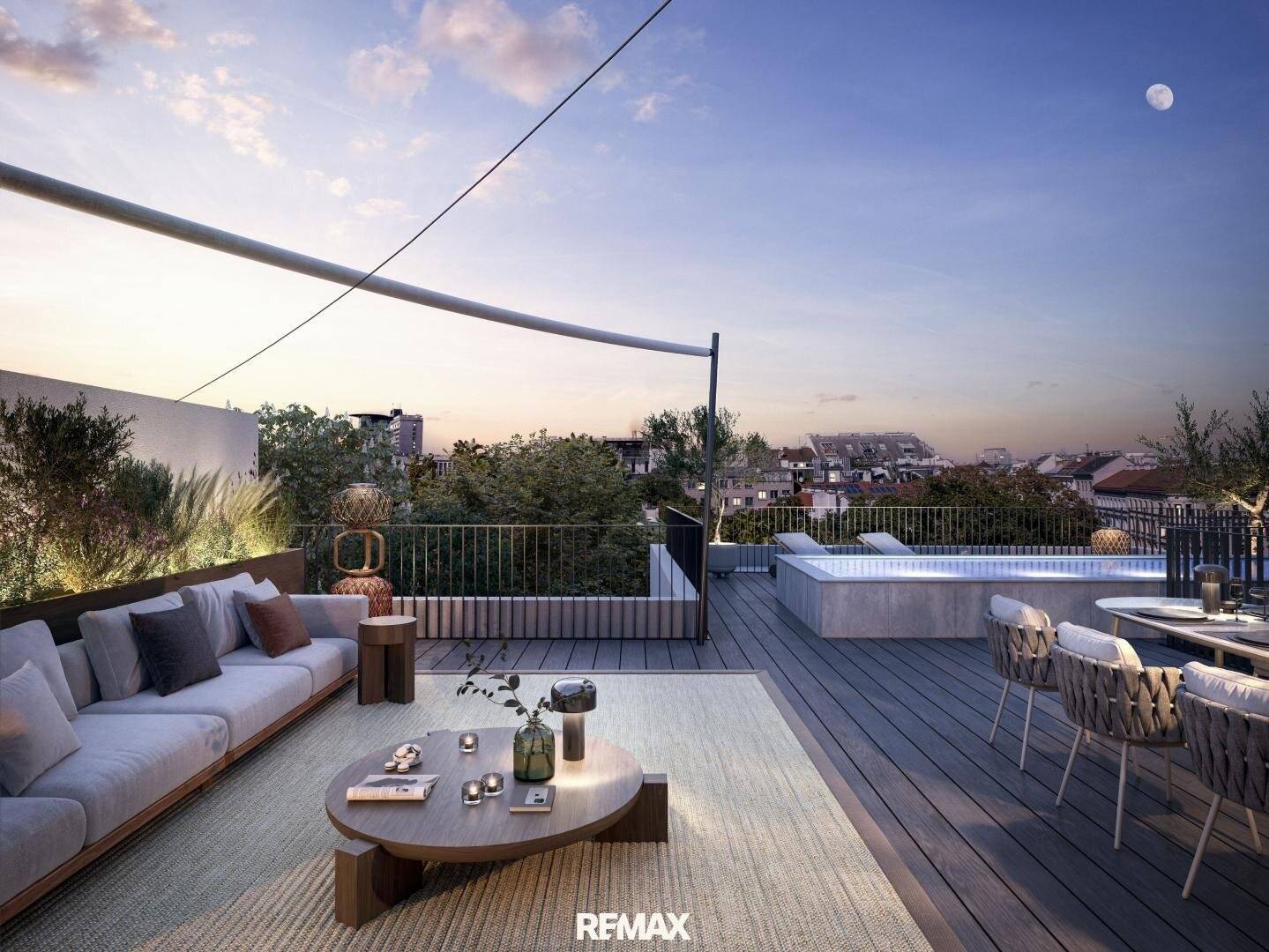 Penthouse mit Dachpool und drei Terrassen
