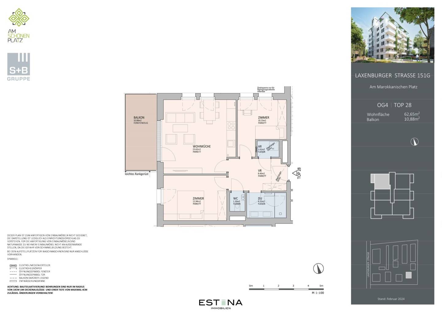 Erstbezug Wohnung Balkon West