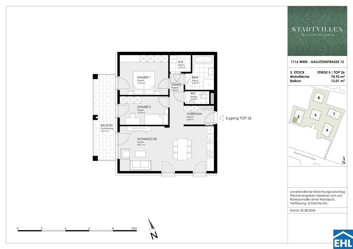 Wohnung Wilhelminenberg Neubau Balkon Westlage