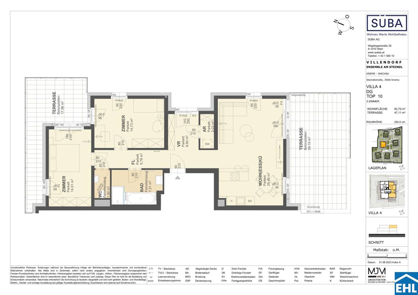 Neubau Wohnung Panoramablick Donau