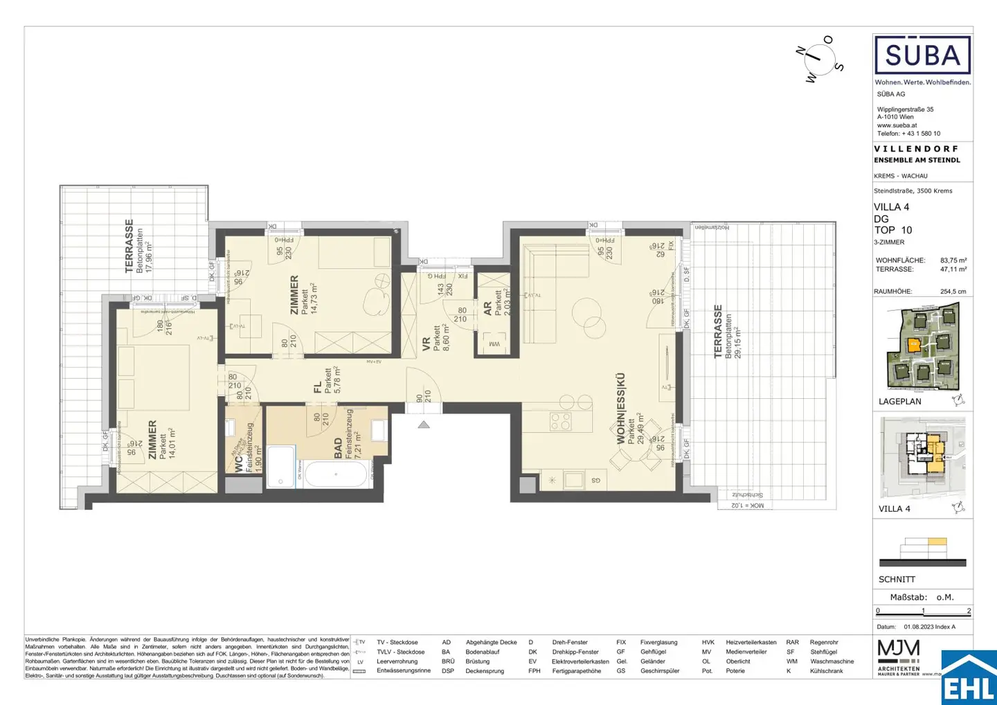 Neubau Wohnung Panoramablick Donau