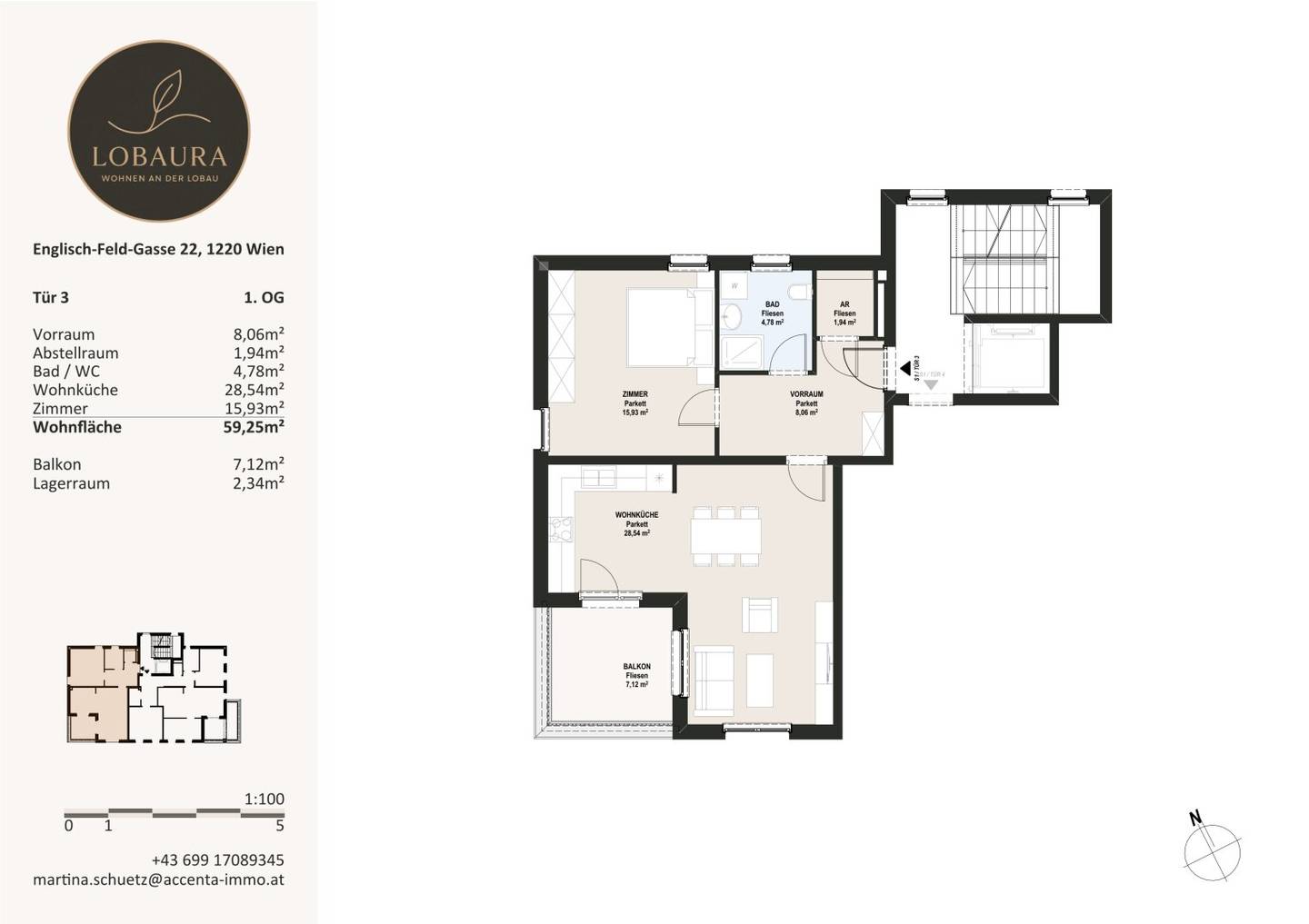 New build apartment Lobau balcony first occupancy