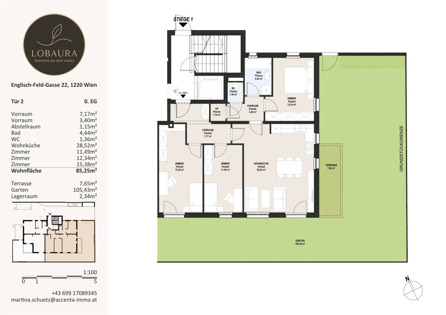 Ground floor apartment with garden brand new build Lobau