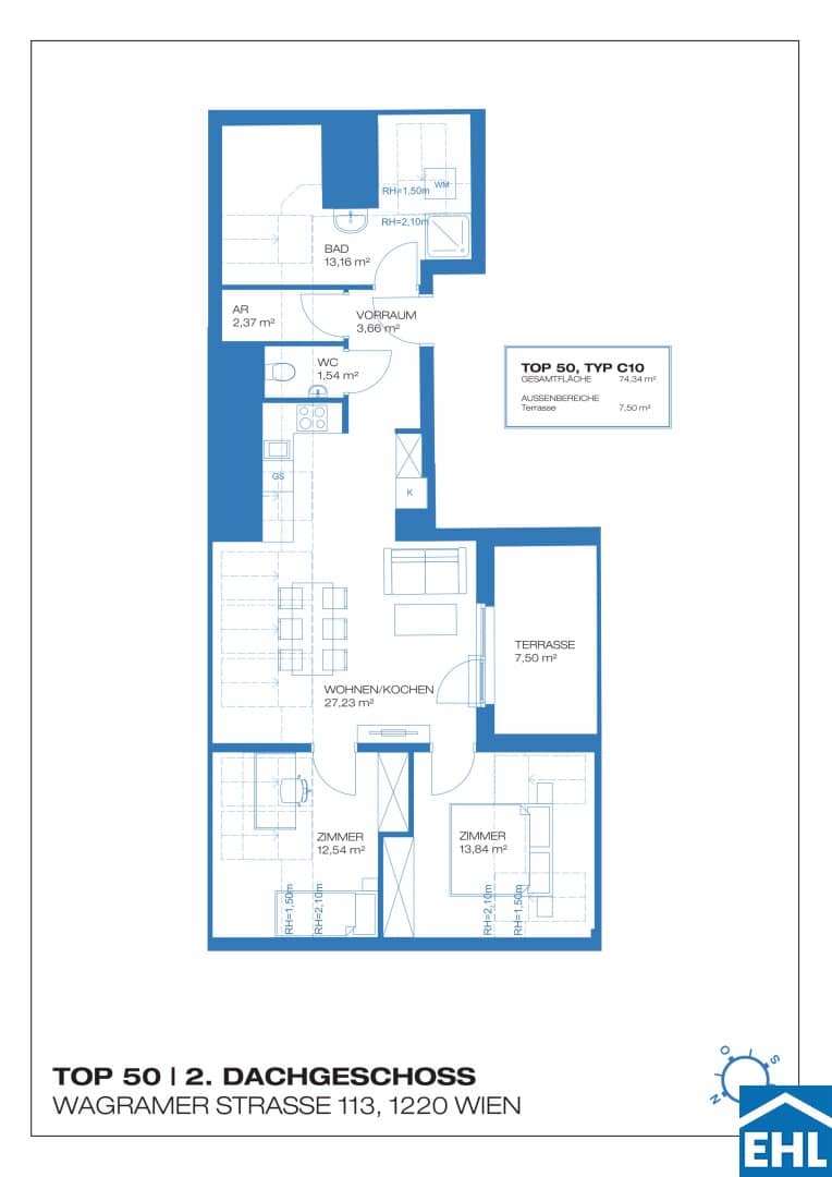 Apartment near the Old Danube in a modern new build with balcony and underground parking