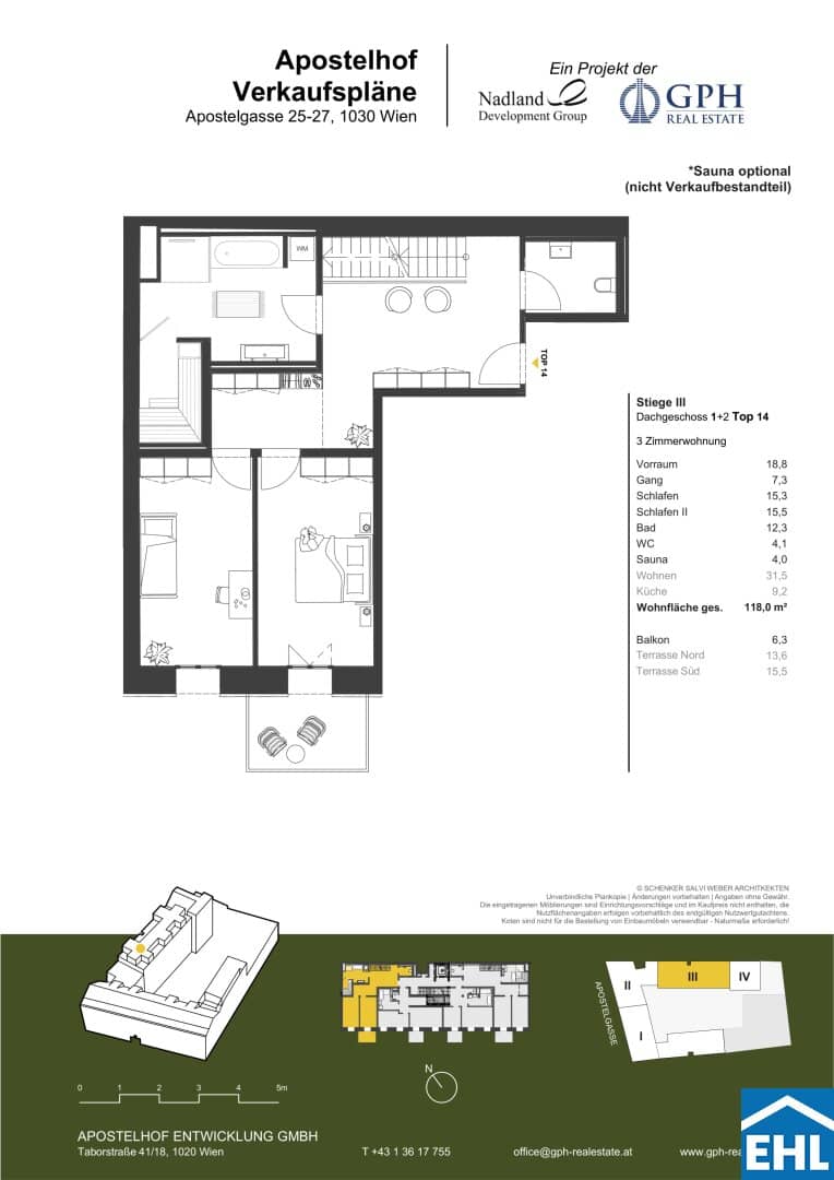 Apostelhof apartment with terraces and lift