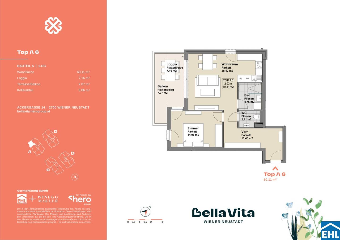 Wohnung Neubau Erstbezug mit Loggia