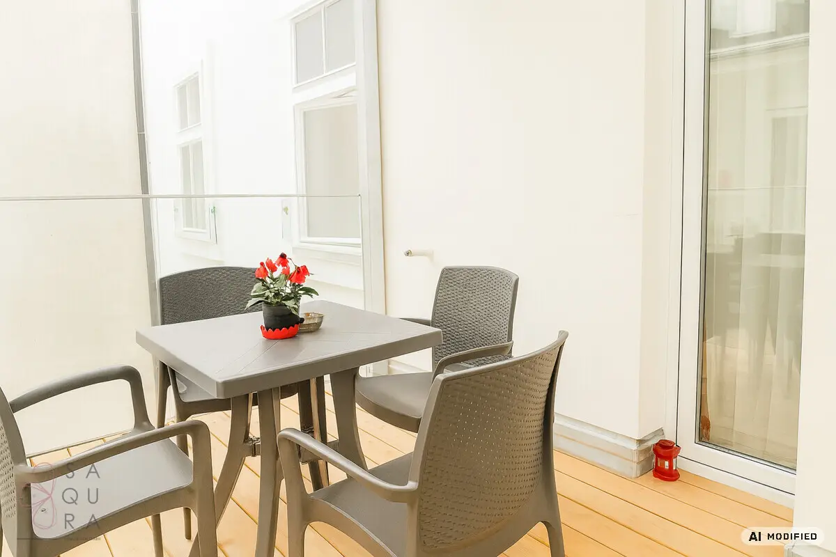 Apartment quiet courtyard balcony parquet