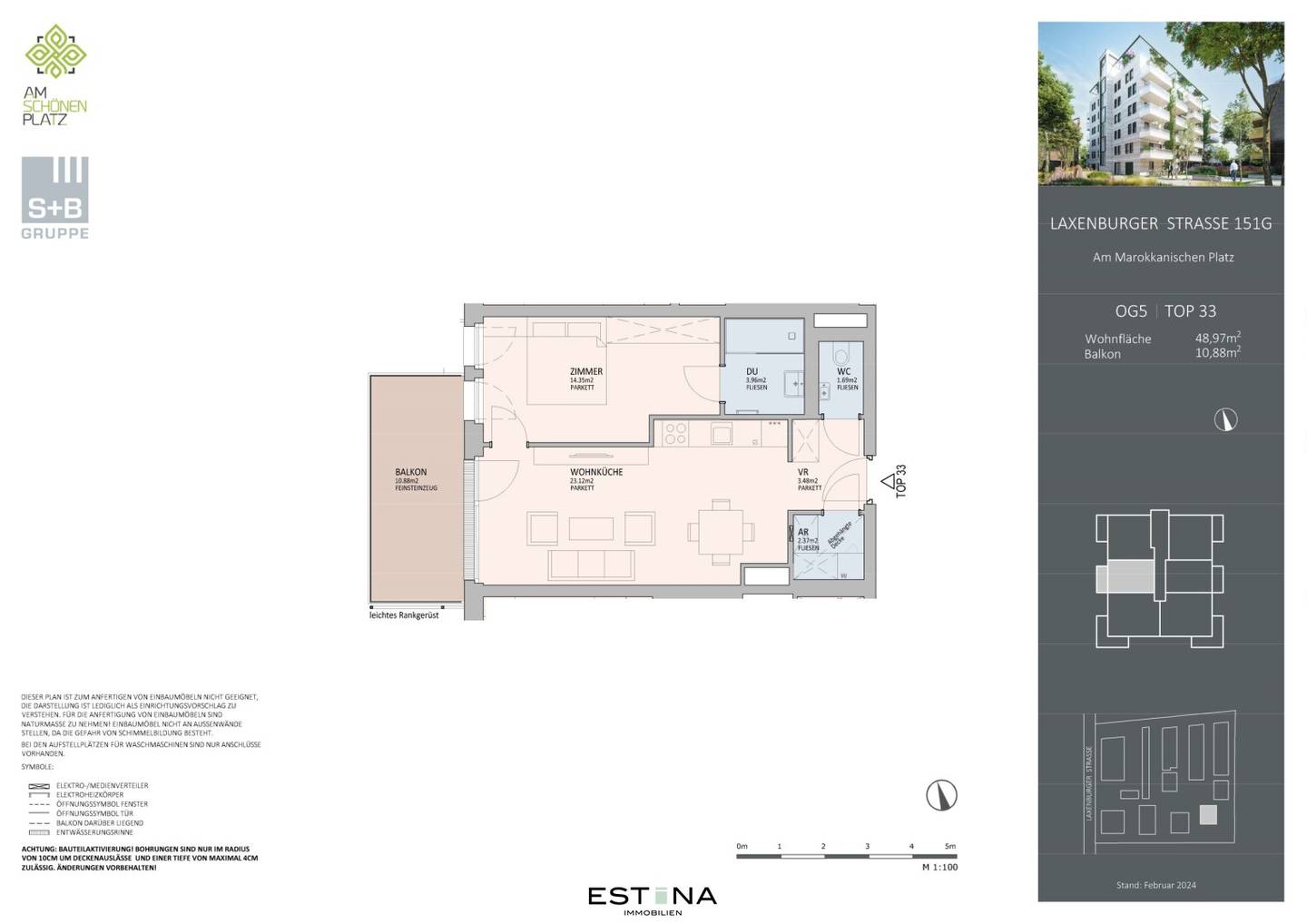 Provisions free new build apartment near U1 Altes Landgut