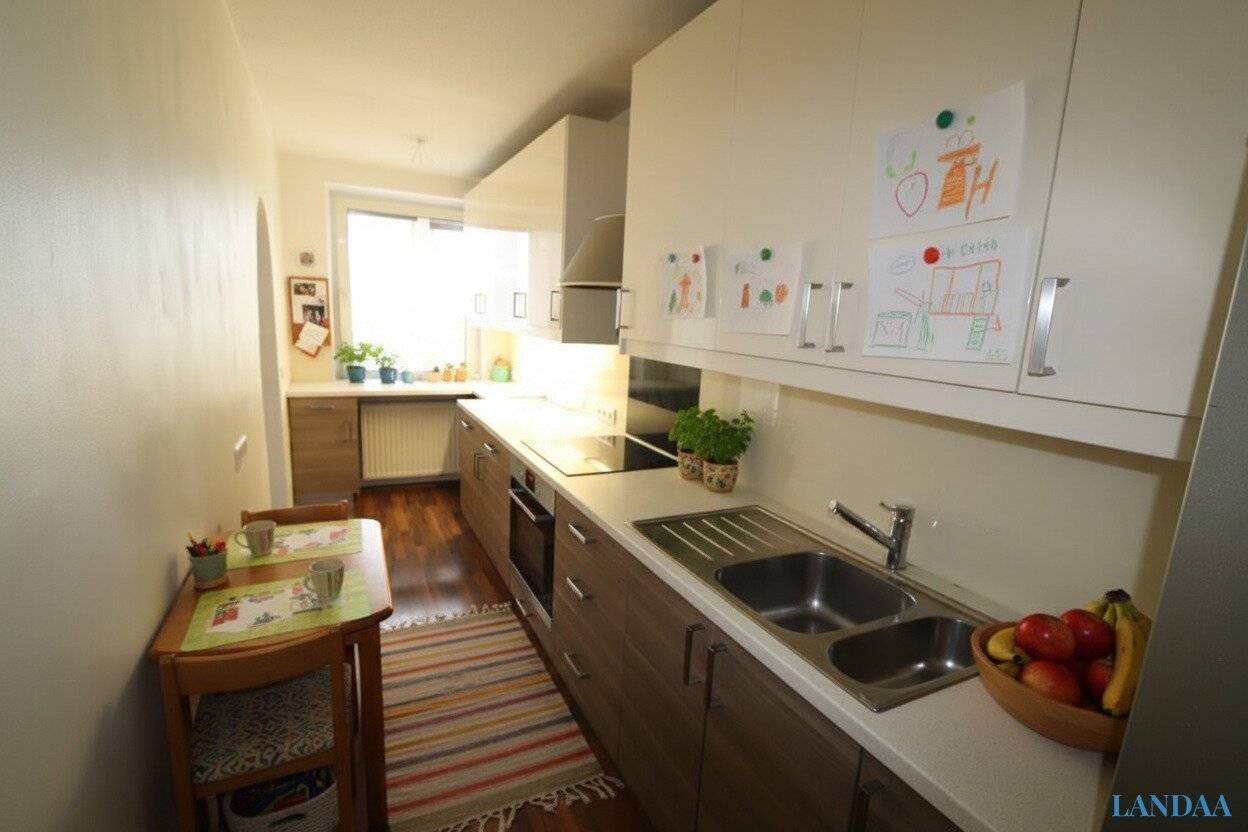 Upper floor apartment with loggia near subway
