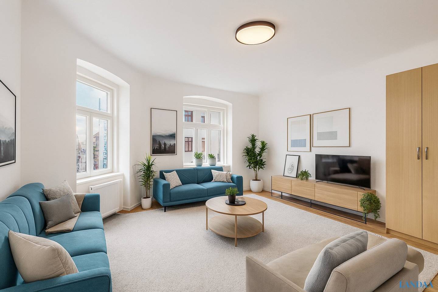 Spacious two room apartment bright living area