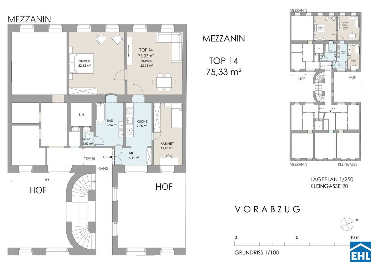 Wohnung hofseitig im Altbau nahe U3