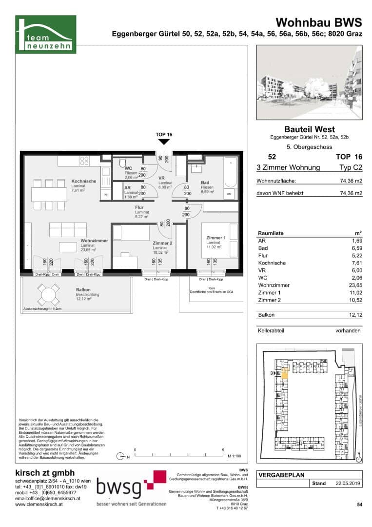 Wohnung nahe Hauptbahnhof mit Balkon