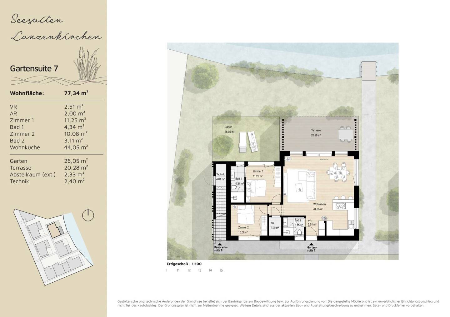 Gartenwohnung in Lanzenkirchen – 77 m², Terrasse & Garten, ruhige Lage