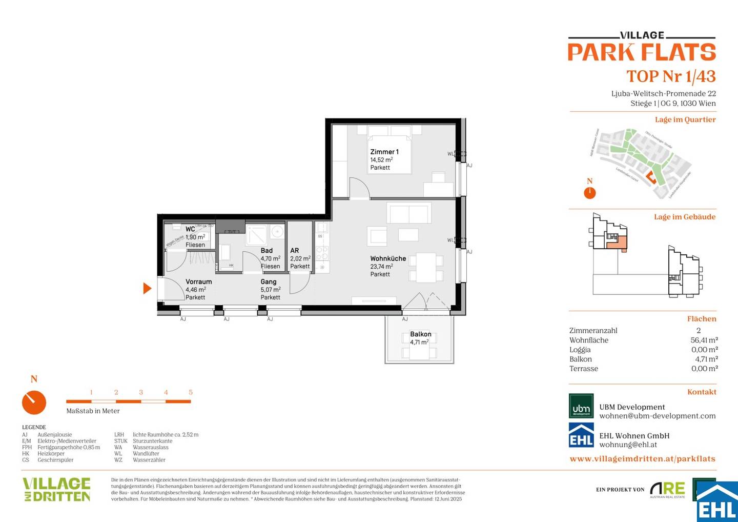 Wohnung Neubau Erstbezug Balkon Parknähe