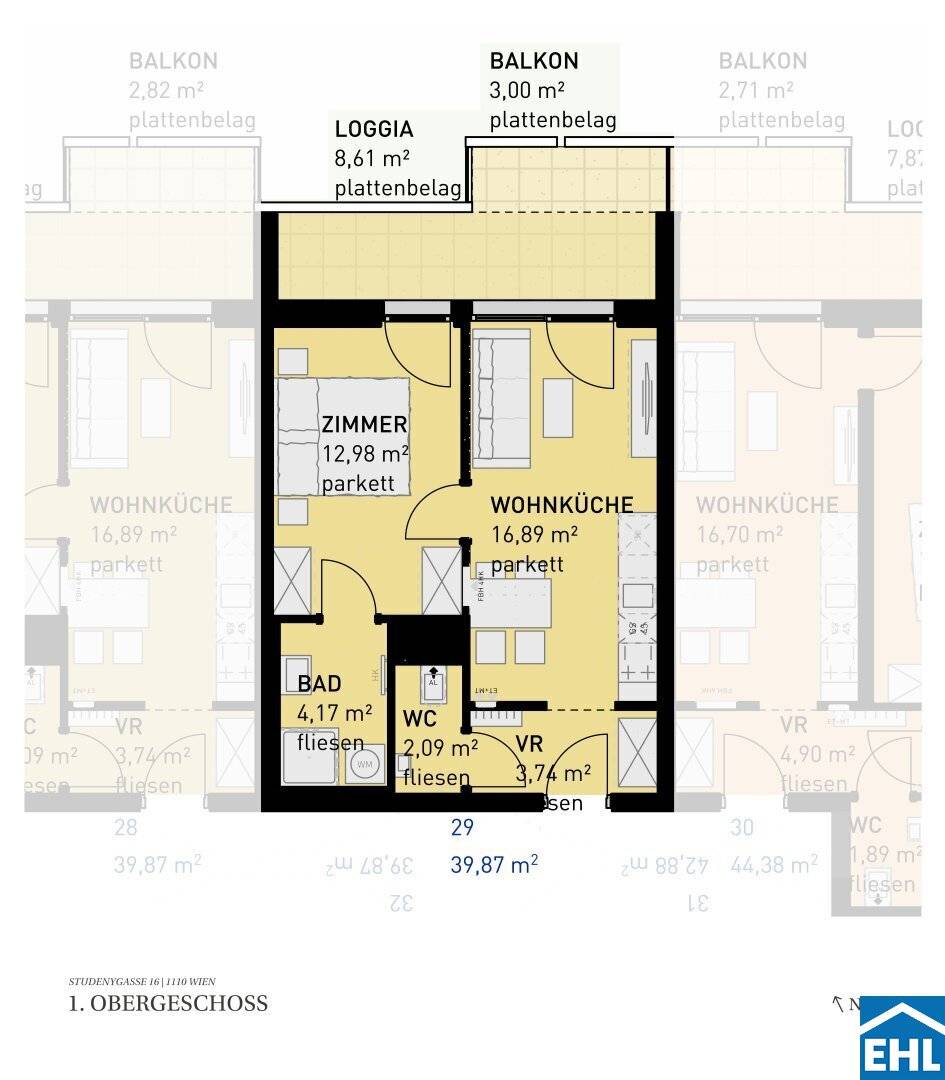 Your new home in Simmering: comfortable 2 and 3 room apartments with outdoor space
