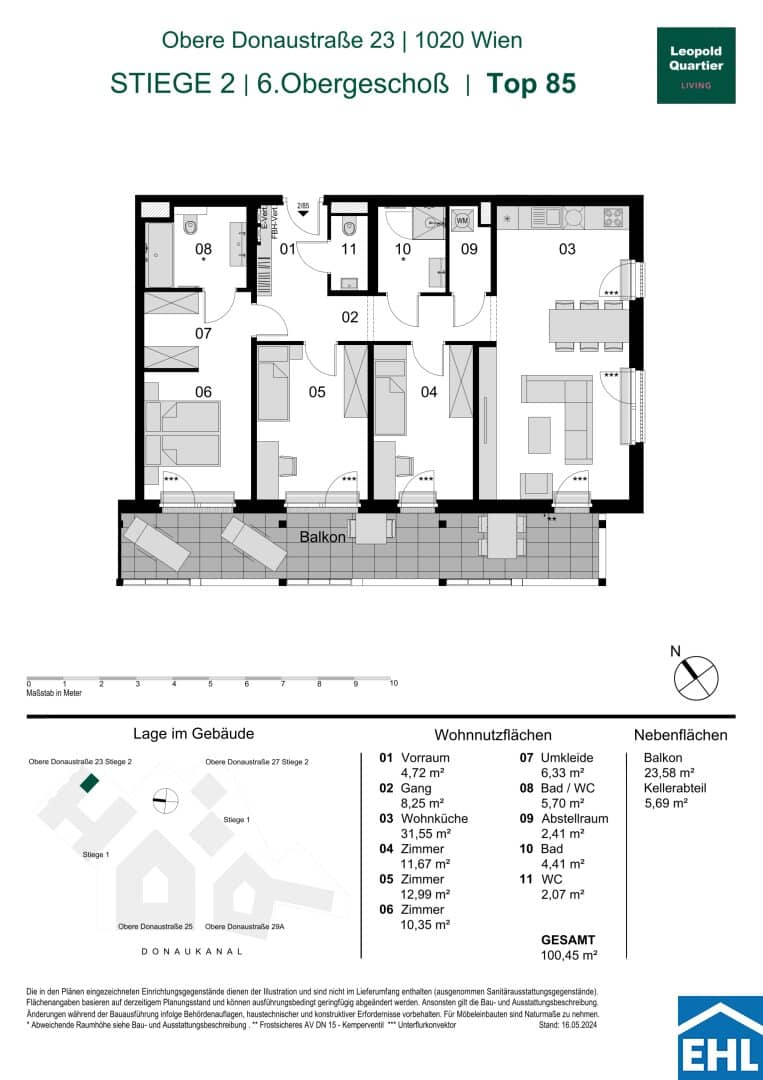 Wohnung Erstbezug Holz Hybrid Bauweise Balkon