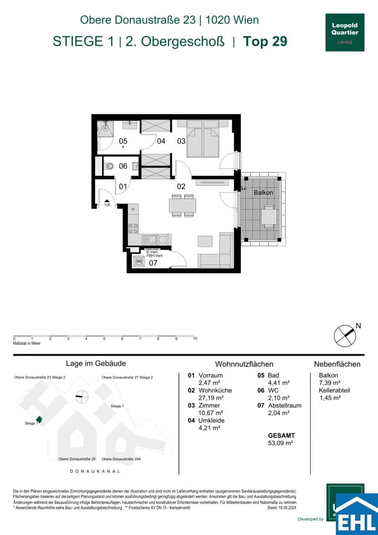 Apartment with balcony in LeopoldQuartier