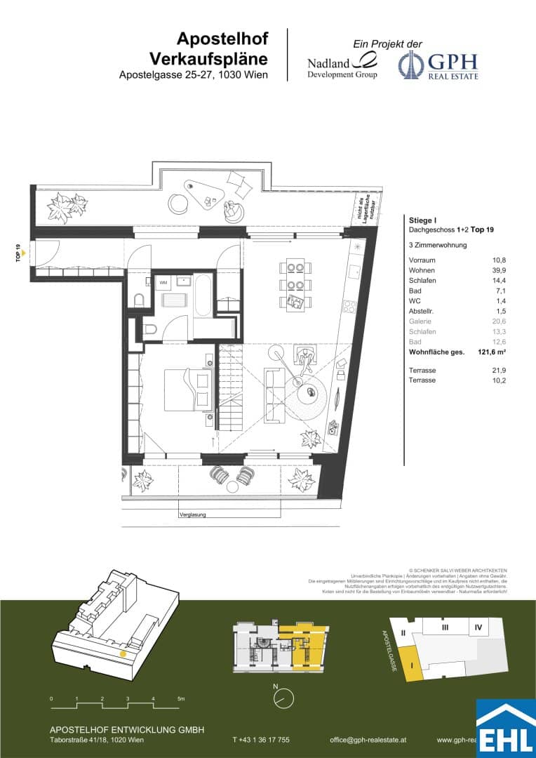 Newly built apartment with terraces near subway