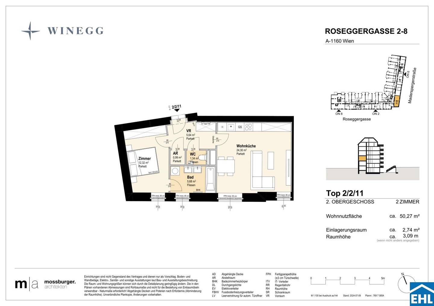 Apartment near Wilhelminenberg with courtyard